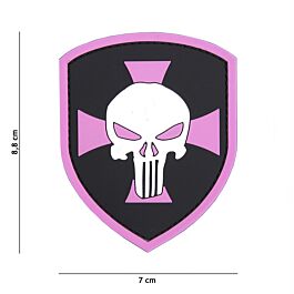 101 Punisher Shield 3D PVC Patch - Pink available from BZ