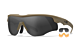 Wiley X Rogue Comm - Matte Tan Frame - Grey / Clear / Light Rust Shields (3 Lenses)