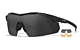 Wiley X VAPOR COMM 2.5 - Matte Black Frame - Grey/Clear/Light Rust Shields (3 Lenses)