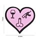 101 Love, Wine, Dicks & Guns Heart 3D PVC Patch
