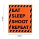 101 Eat Sleep Shoot Repeat 3D PVC Patch - Orange