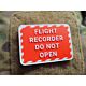 JTG Flight Recorder 3D Rubber Patch - Red/White