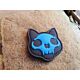JTG Micro Nightmare Skull Cat Glow in the Dark 3D Rubber Patch - Blue