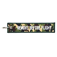 Fostex Remove Before Flight Woodland Fabric Keychain/Keyring