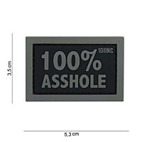 101 100% Asshole 3D PVC Patch - Black/Grey