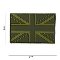 101 Union Jack UK Flag 3D PVC Patch - Olive