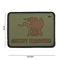 101 Airsoft Teamwork 3D PVC Patch - Olive/Tan