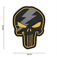 101 Punisher Thunder Skull 3D PVC Patch - Yellow