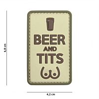101 Beer & Tits 3D PVC Patch - Tan