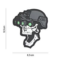 101 Night Vision Skull 3D PVC Patch - White