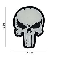101 Punisher Skull Glow in the Dark 3D PVC Patch