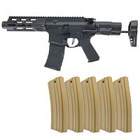 VFC AVALON CALIBUR II PDW AEG + 5 Valken SMAG's (w/ Built-In GATE ASTER + Maple Leaf Internals) - Black