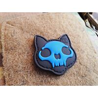 JTG Micro Nightmare Skull Cat Glow in the Dark 3D Rubber Patch - Blue