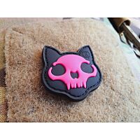 JTG Micro Nightmare Skull Cat Glow in the Dark 3D Rubber Patch - Pink