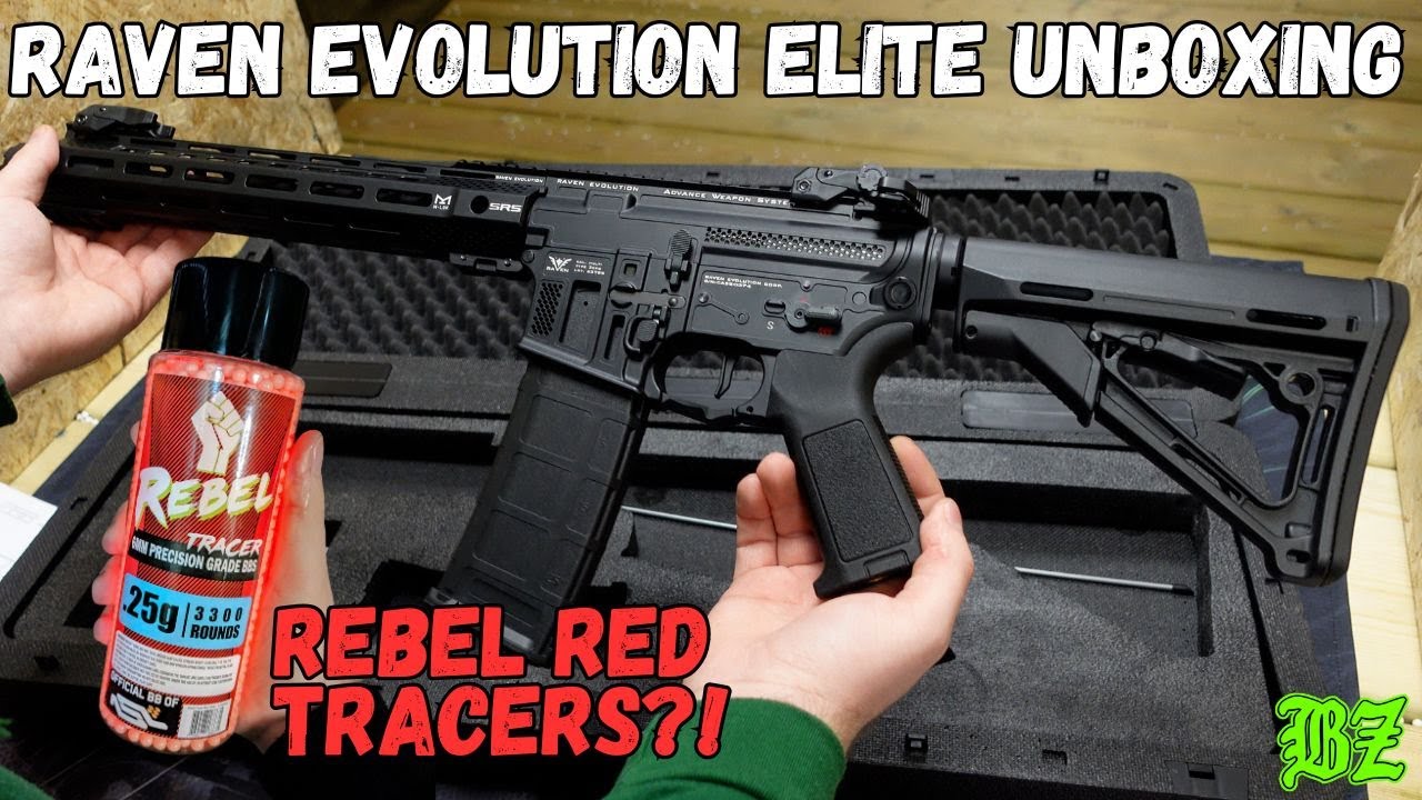 Raven Evolution Elite SRS Unboxing + Rebel Red Tracer BBs